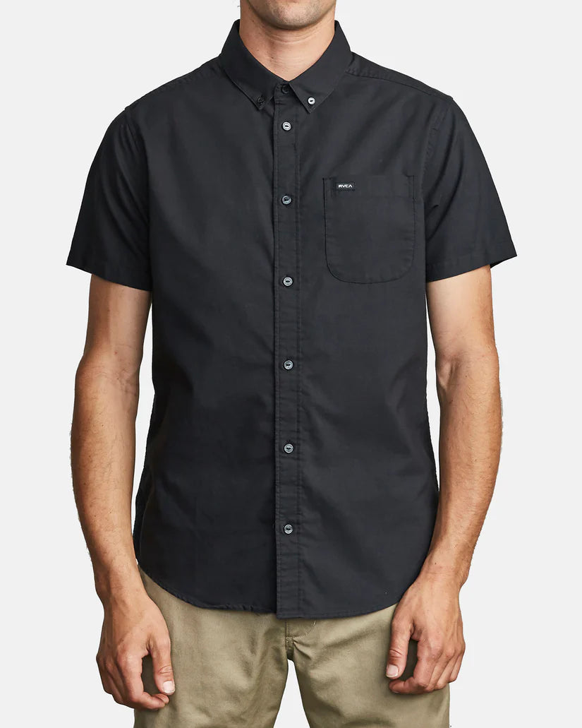 RVCA's That'll Do Stretch Short Sleeve in the color Black