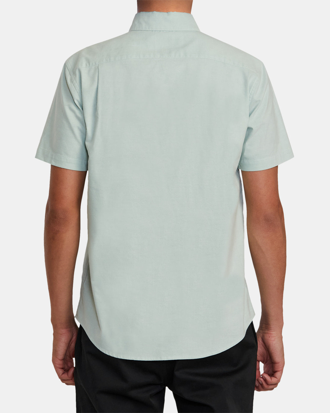 Back view of RVCA's That'll Do Stretch Short Sleeve in the color Green Haze