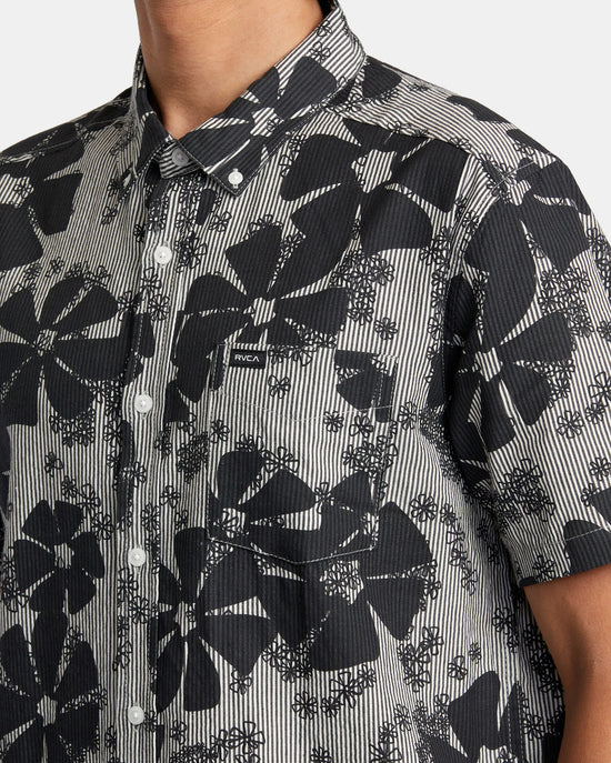RVCA Yoyogi Seersucker Short Sleeve Shirt - Black