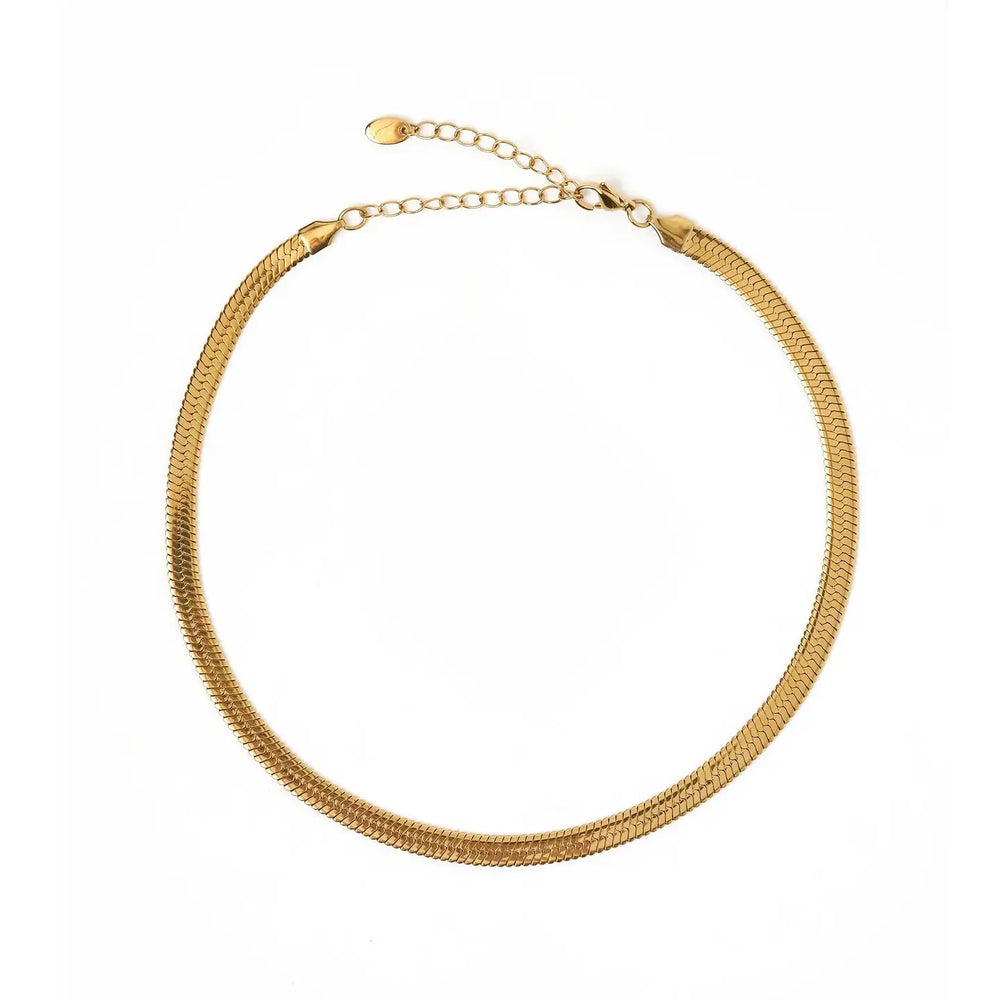 The Samara Gold Snake Chain Necklace by Arms of Eve