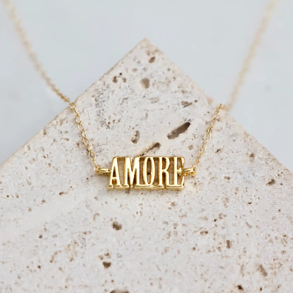 Design detail on the Amore Necklace by Mesa Blue