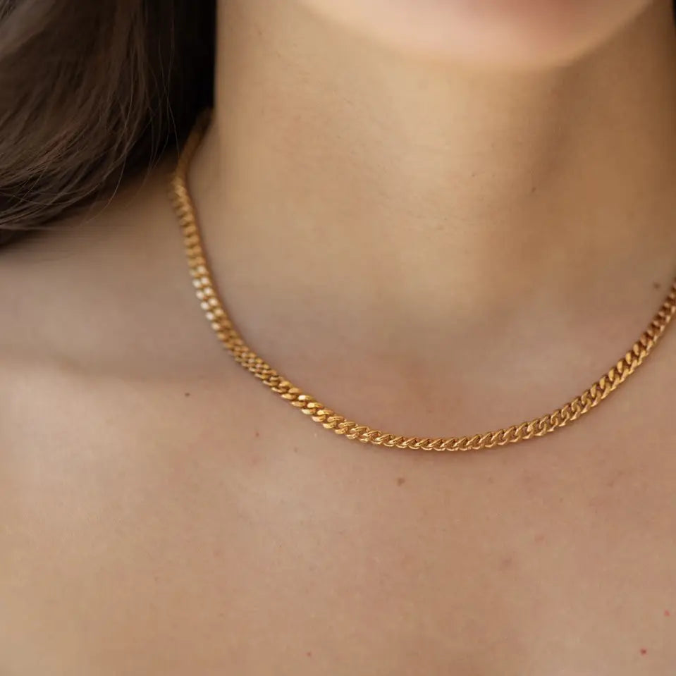 Shop the Chunky Curb Chain Necklace in Gold by The Land Of Salt at Harbour Thread women's boutique in Burlington, VT.