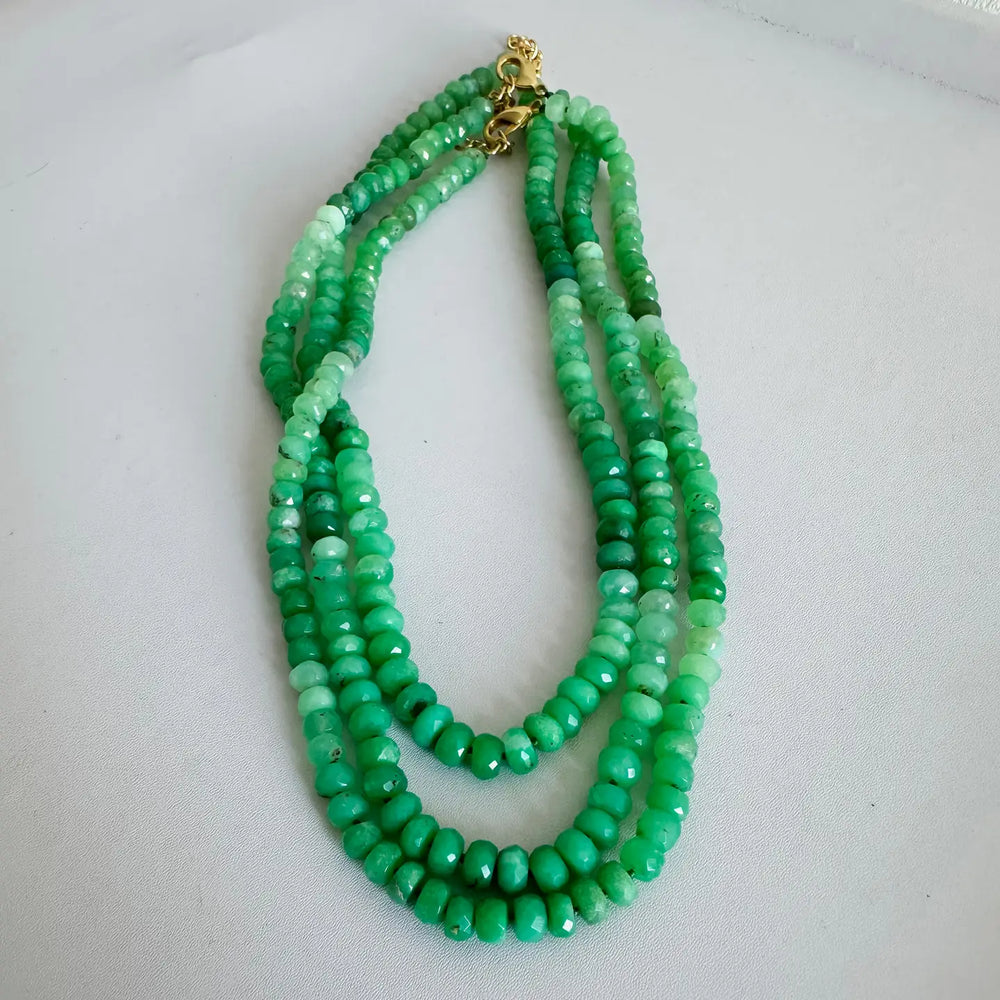 Accessorize in style with the Anokhi Green Chrysoprase Green Beaded Necklace. Find yours at Harbour Thread boutique in St. Pete, FL!