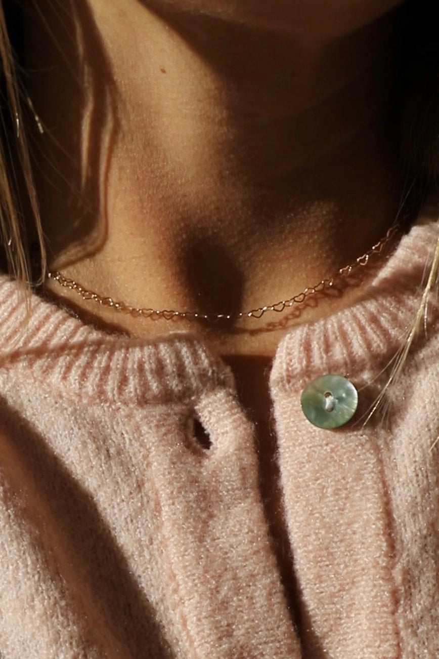 Interconnected heart chain necklace