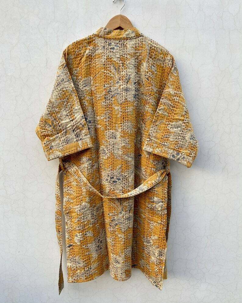 
                      
                        Back view of the Beaches Cotton Kantha Kimono
                      
                    