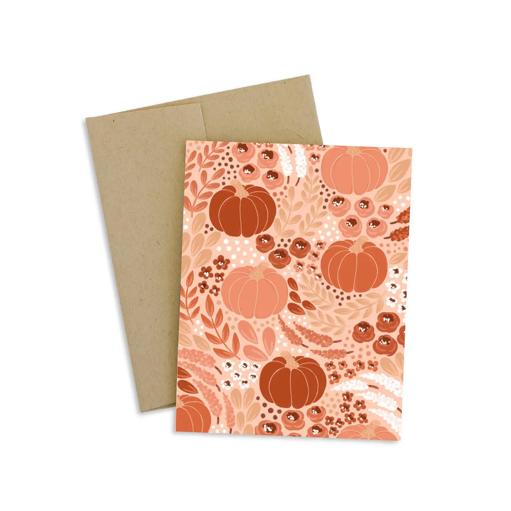 The Pumpkin Floral Greeting Card by Elyse Breanne Design