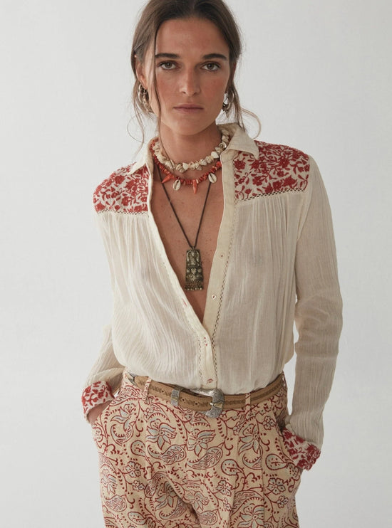 Front view of the Charro Chilly Bob Blouse by Maison Hotel