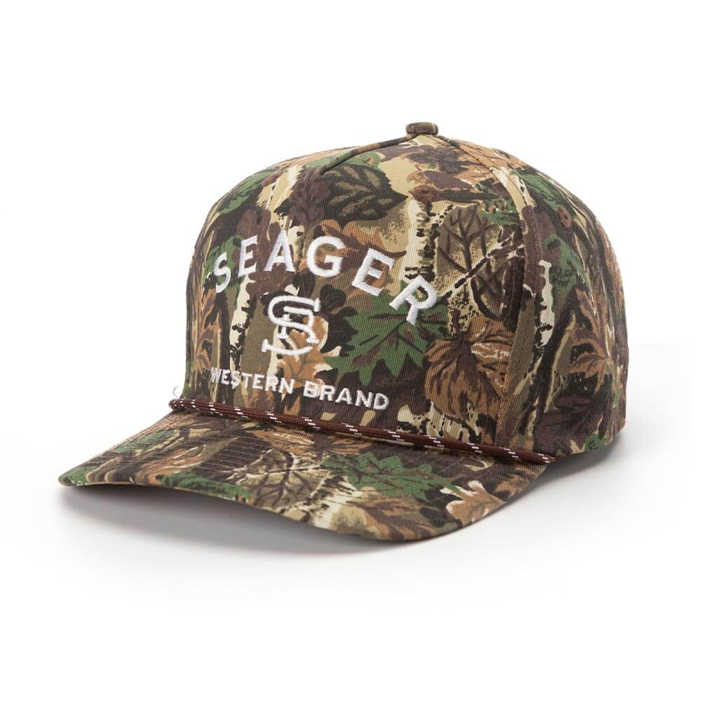 The Seager Branded Camo Snapback in at Harbour Thread