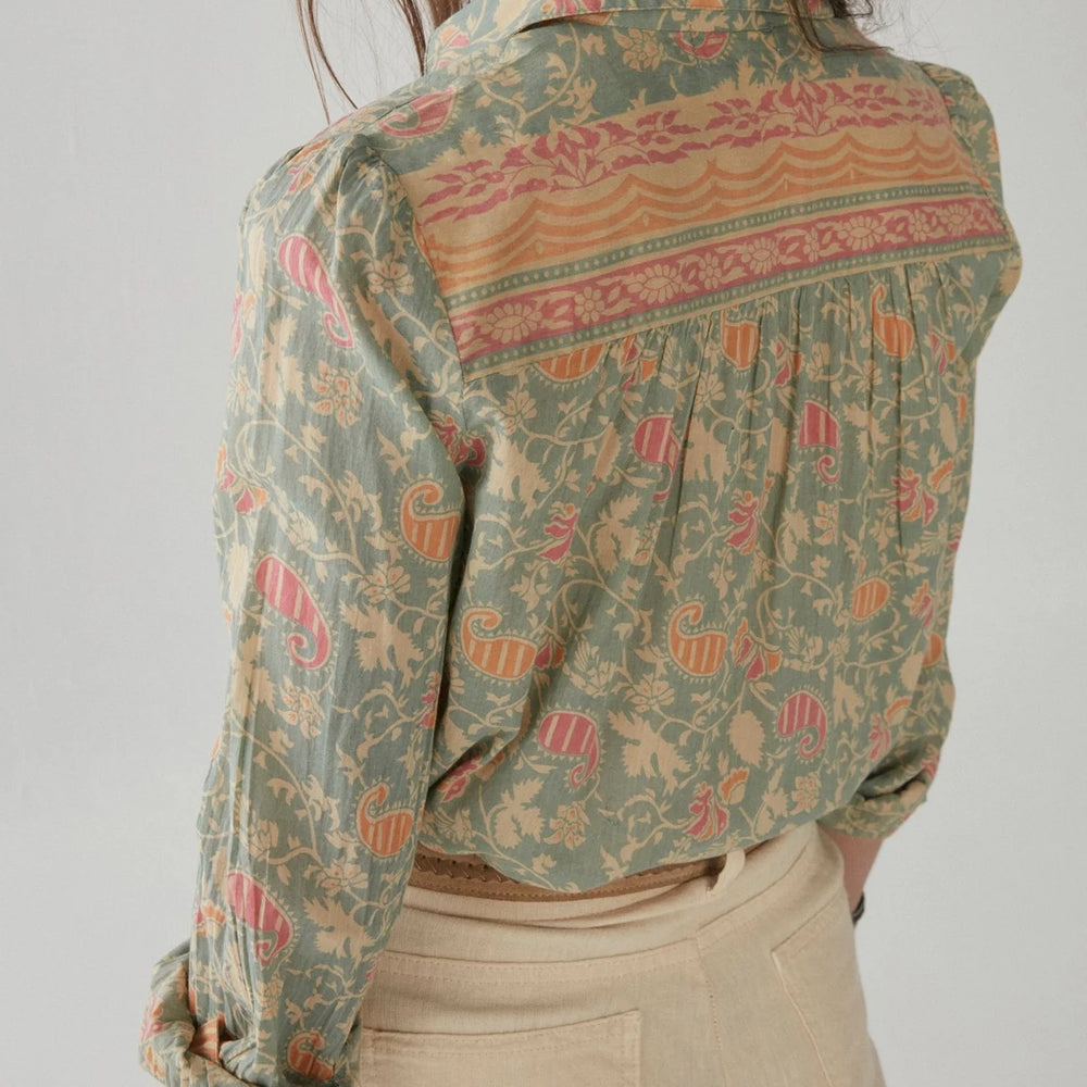 
                      
                        Back view of Maison Hotel's Bruna Button Up Blouse in the color Cotton Candy
                      
                    