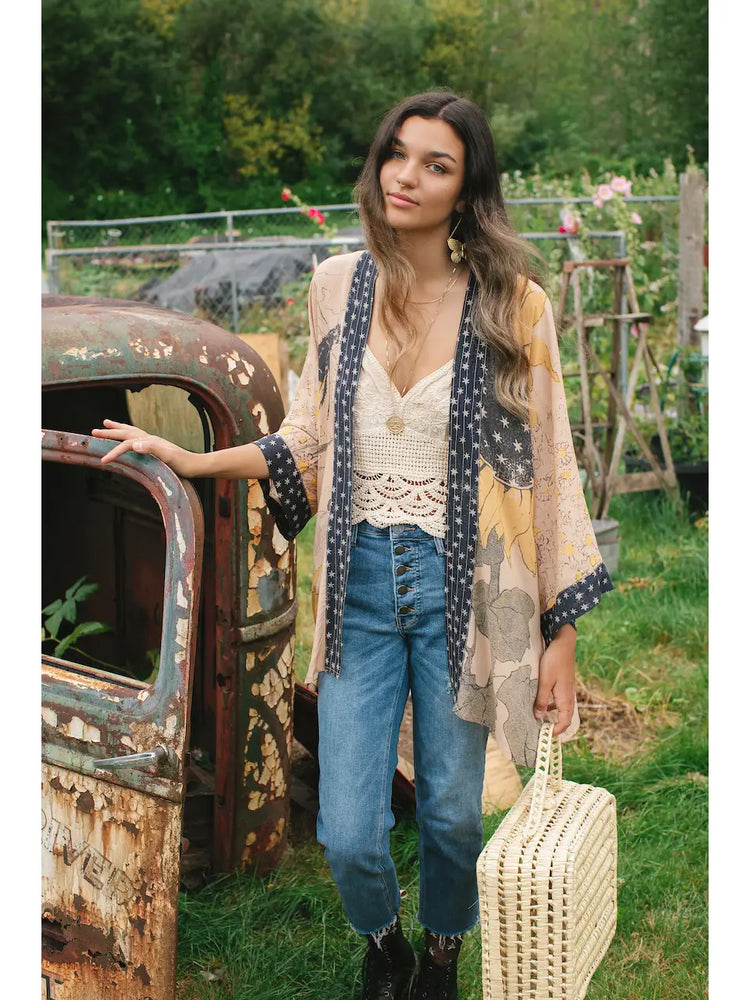 Market Of Stars Milk & Honey Bamboo Bohemian Kimono Cardigan