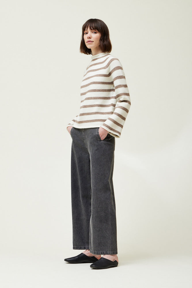 
                      
                        Nina Striped Roll Neck Sweater - Ivory
                      
                    