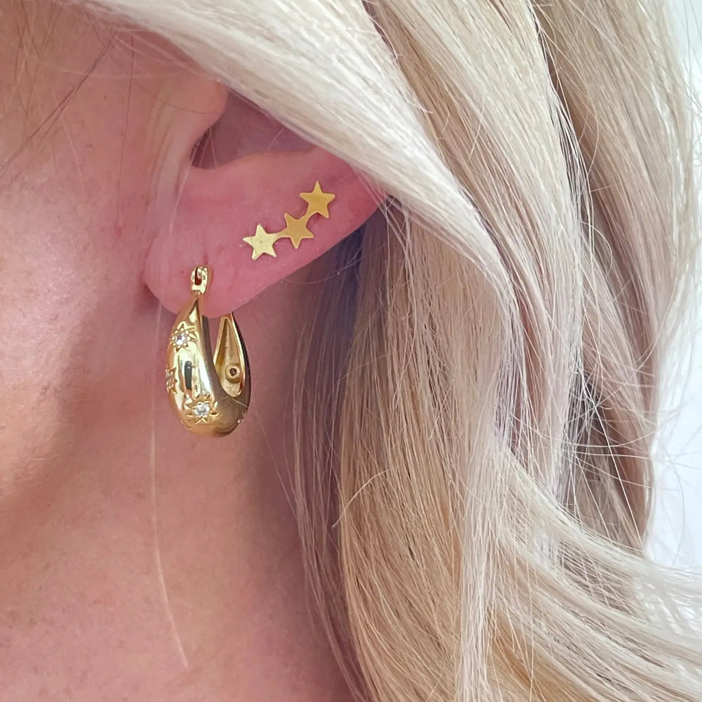 
                      
                        Woman wearing the Aviva Earrings by Jessica Matrasko Jewelry
                      
                    