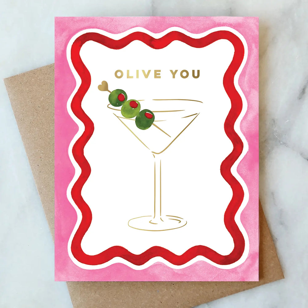 The Olive You Martini Card by Abigail Jayne Design at Harbour Thread. 