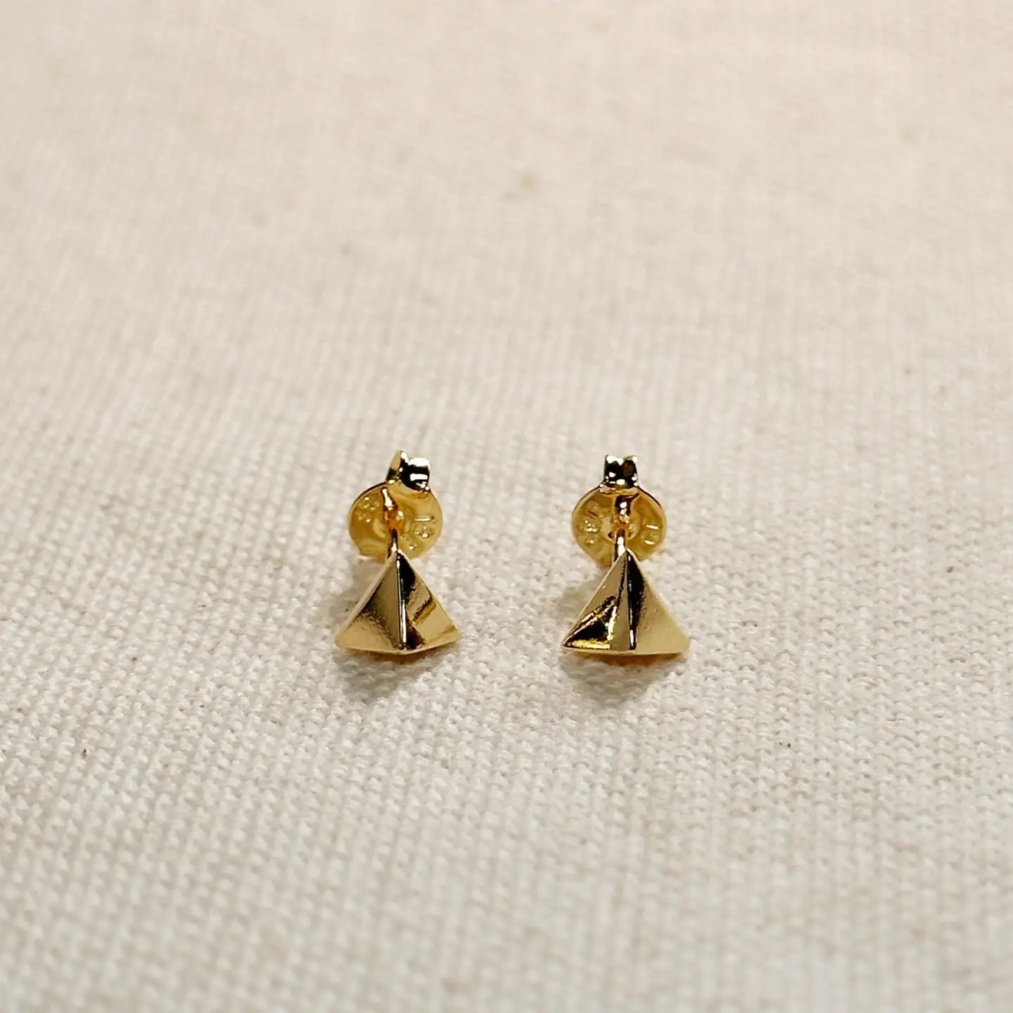 GoldFi 6mm Mini Triangle Stackable Earrings