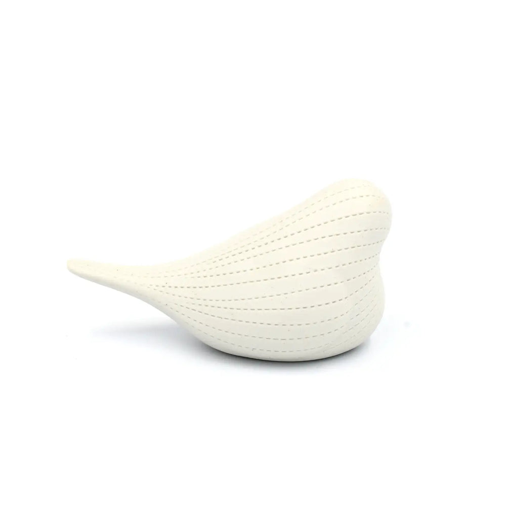 Side view of the White Mini Bird Porcelain Ceramic Sculpture by Art Floral Trading