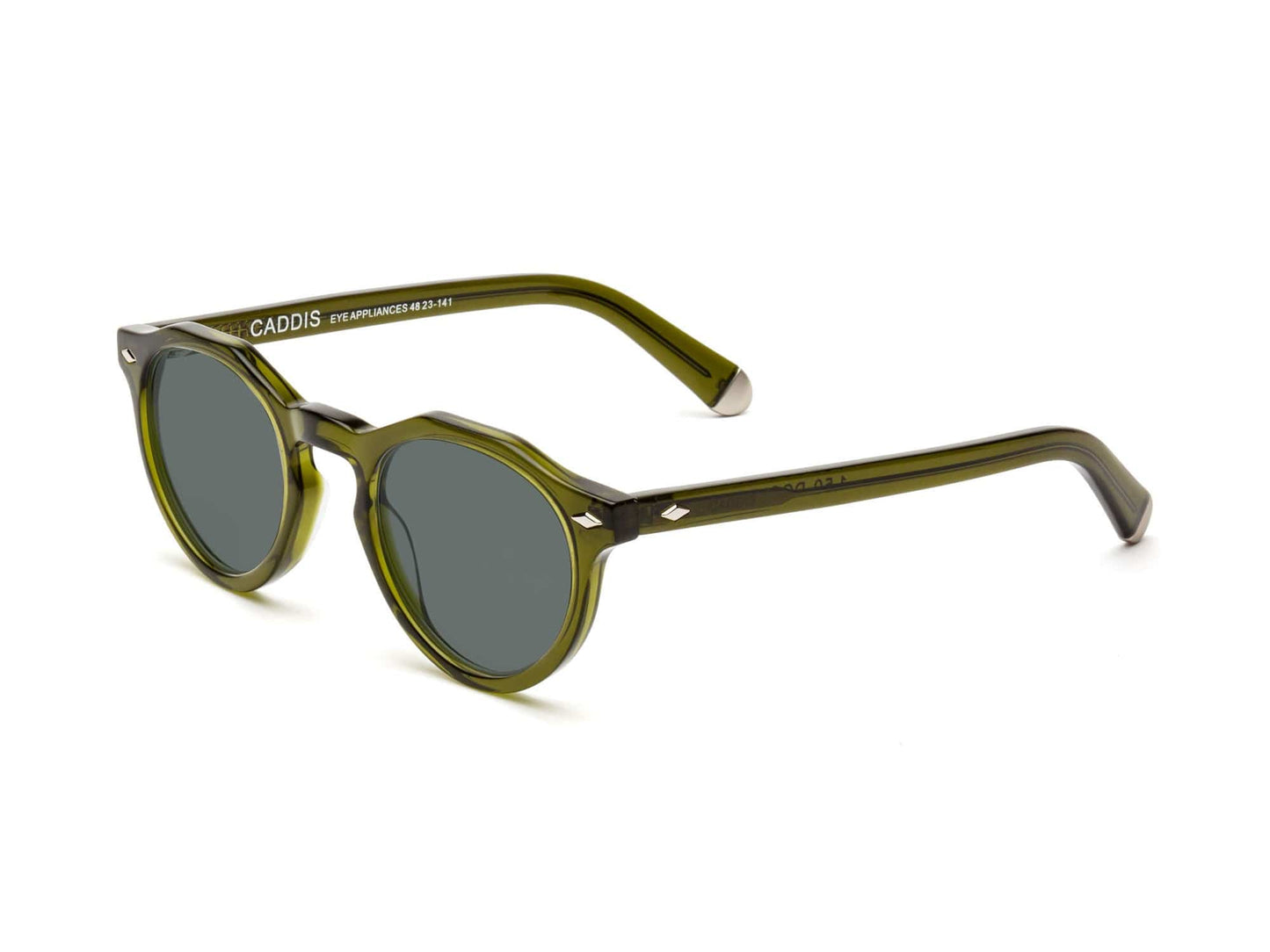 Side view of the Heritage Green Dogleg Polarized Sunglasses by CADDIS