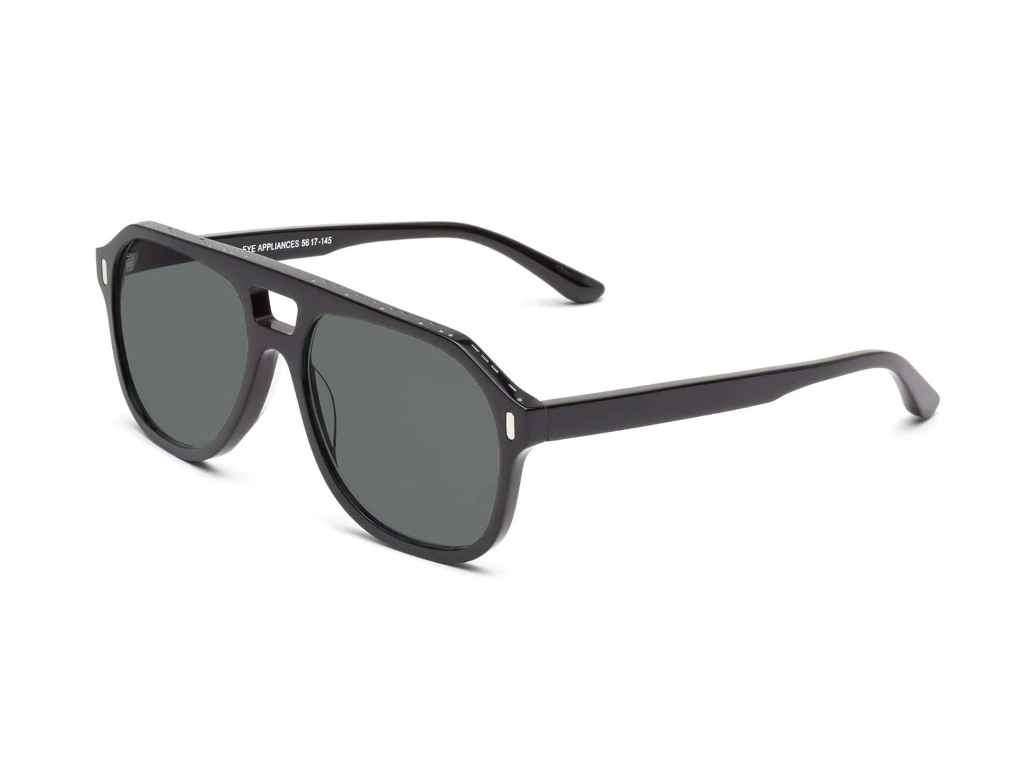 Side view of the Gloss Black RCA Unisex Polarized Sunglasses by CADDIS