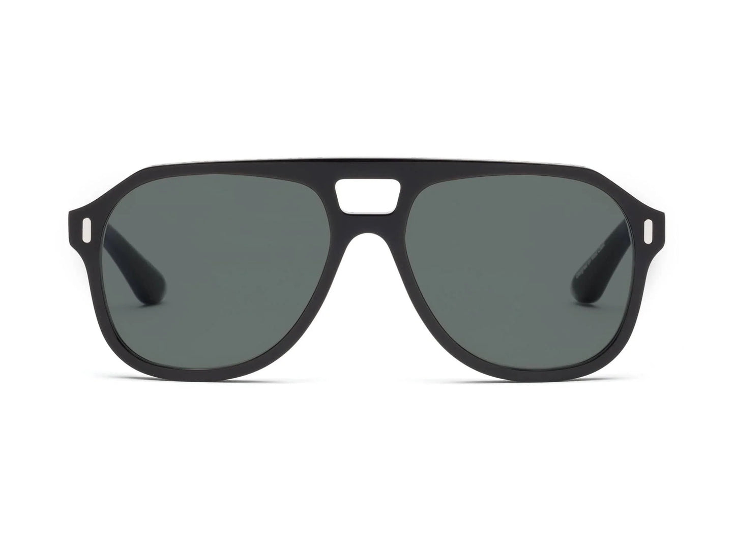 Front view of the Gloss Black RCA Unisex Polarized Sunglasses by CADDIS