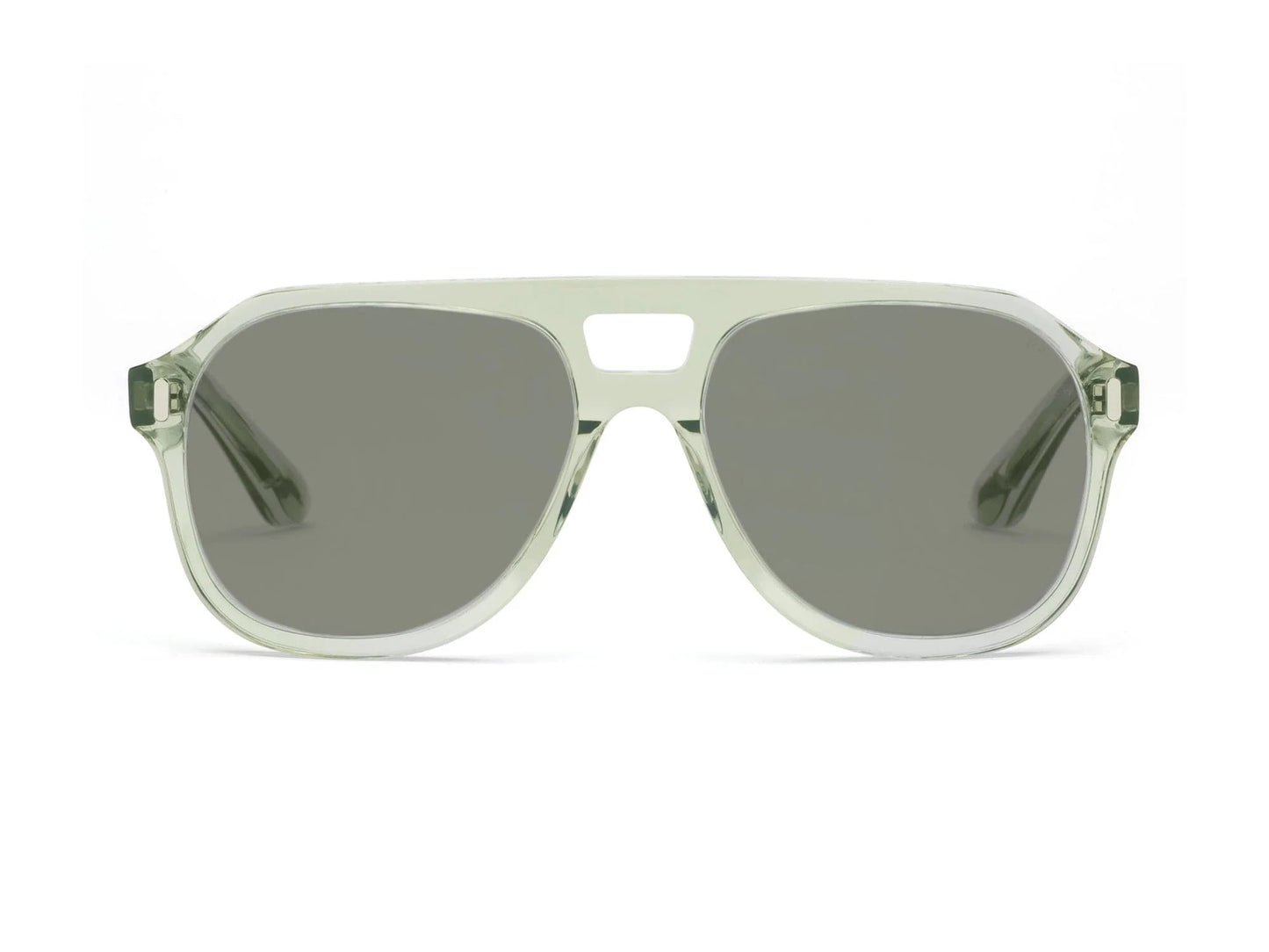 Front view of the Seawater Green RCA Unisex Polarized Sunglasses by CADDIS