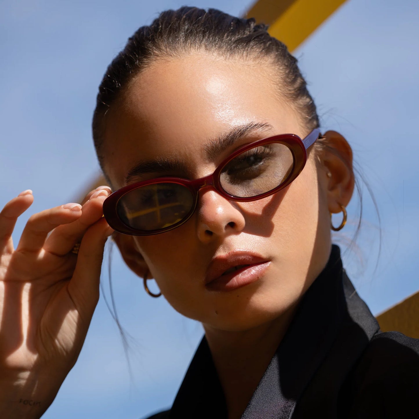FREYRS Mimi Women's Oval Sunglasses in Burgundy