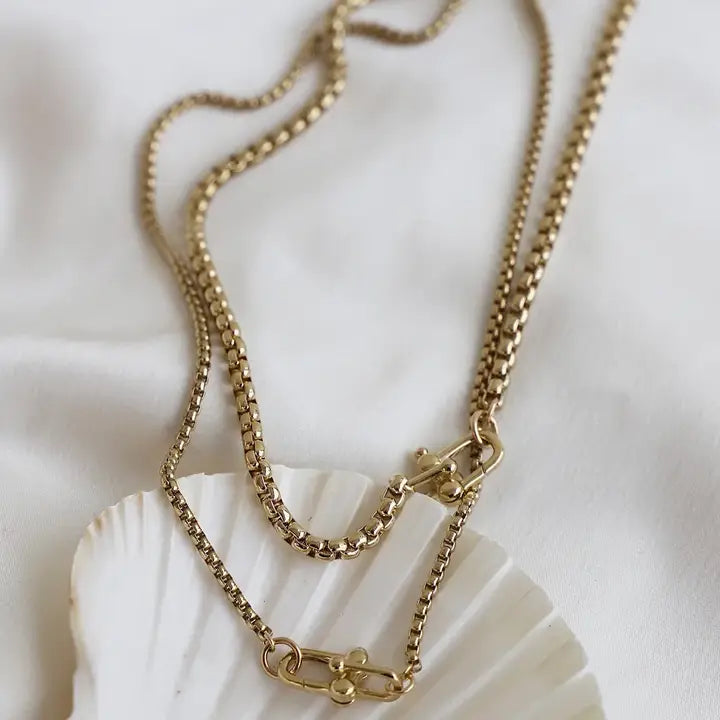 Katie Waltman Jewelry Nova Round Box Chain Necklaces