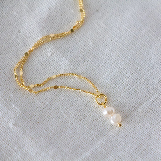 Mesa Blue's Mini Pearl Drop Necklace.