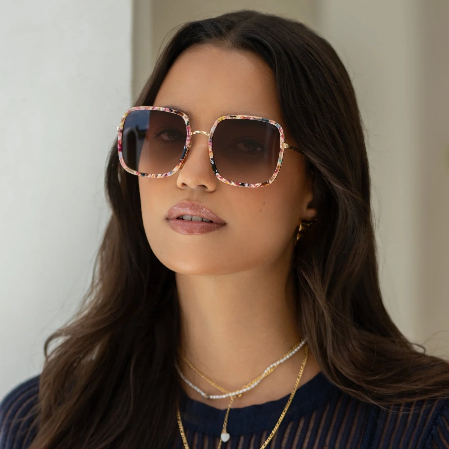 FREYRS Cosmo Women's Square Sunglasses in Rose Tortoise