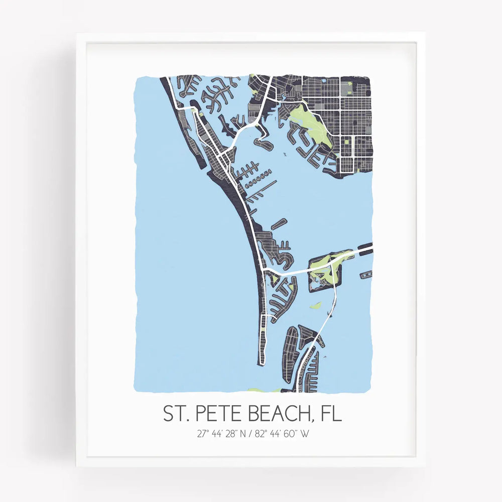 
                      
                        The St. Pete Beach Florida Map 8x10 Prints in the color gray
                      
                    