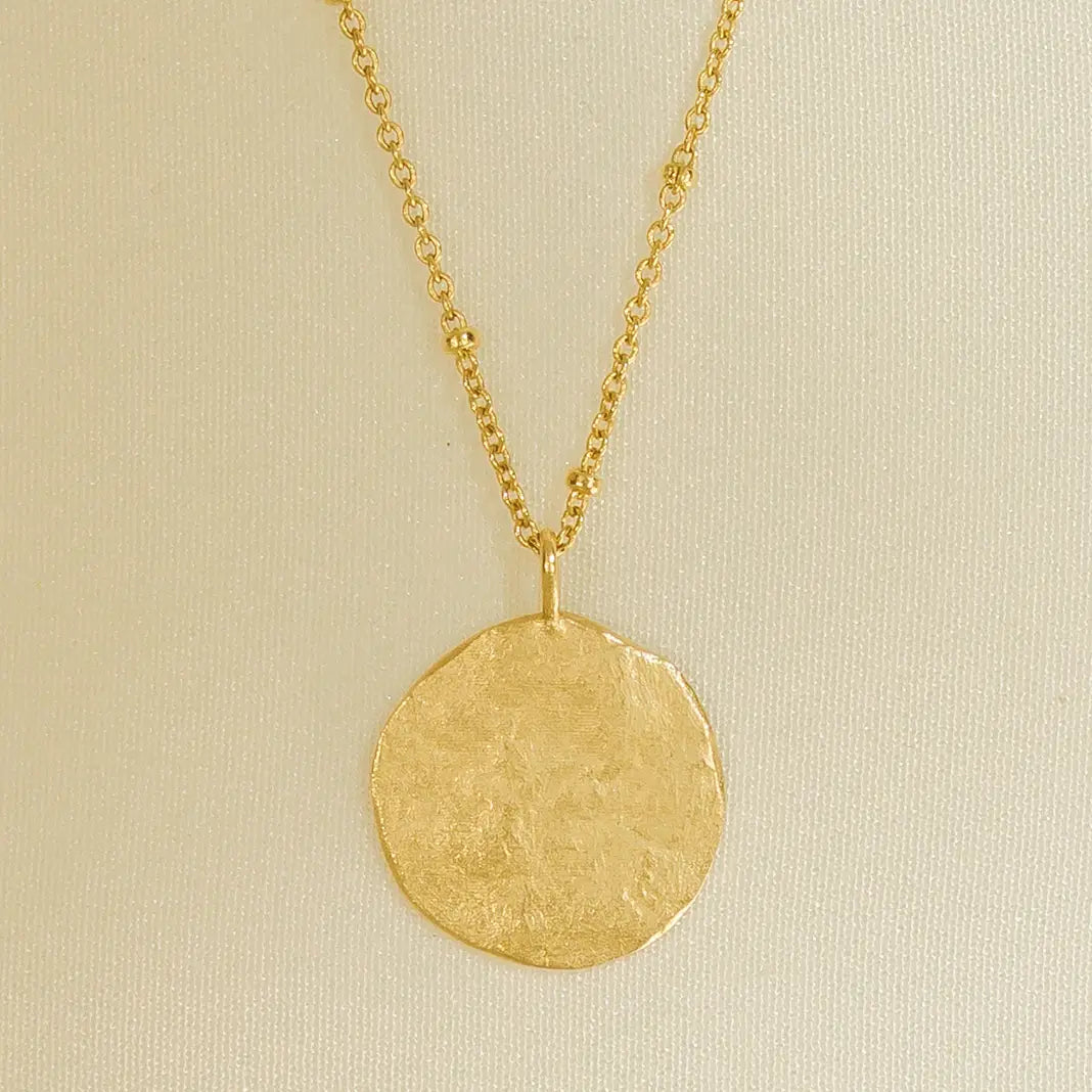 24K sustainable gold plated pendant and chain