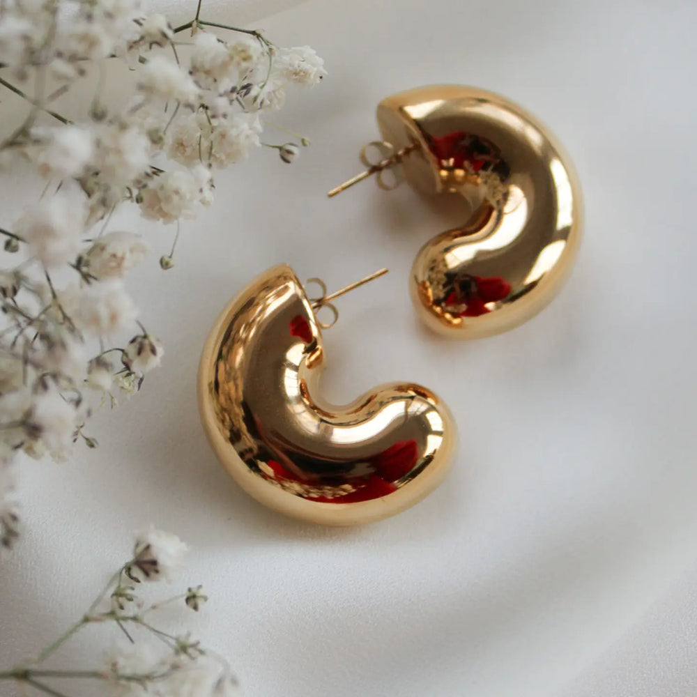 24th & Gold Olive Chunky Hoops