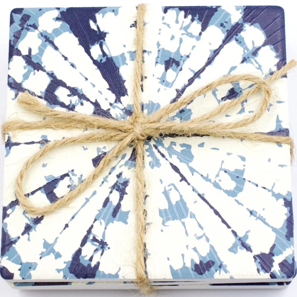 The Natural Blue Coaster Set by Art Floral Trading (set of 4)