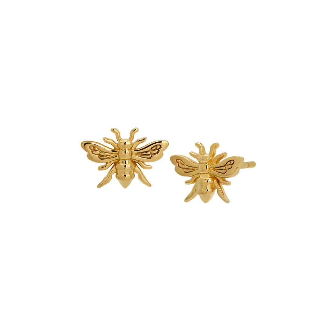 The Gold Honey Bee Stud Earrings by The Land Of Salt at Harbour Thread