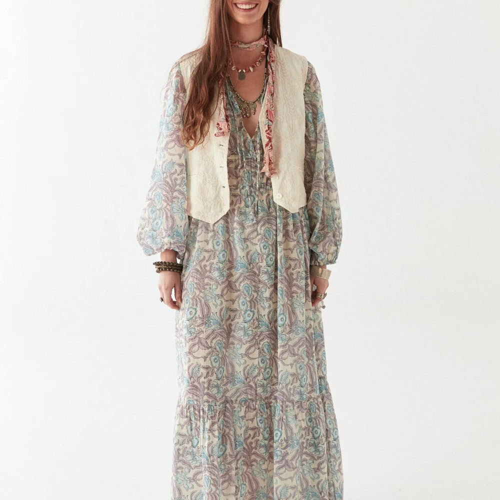 
                      
                        Open front vest over long dress
                      
                    
