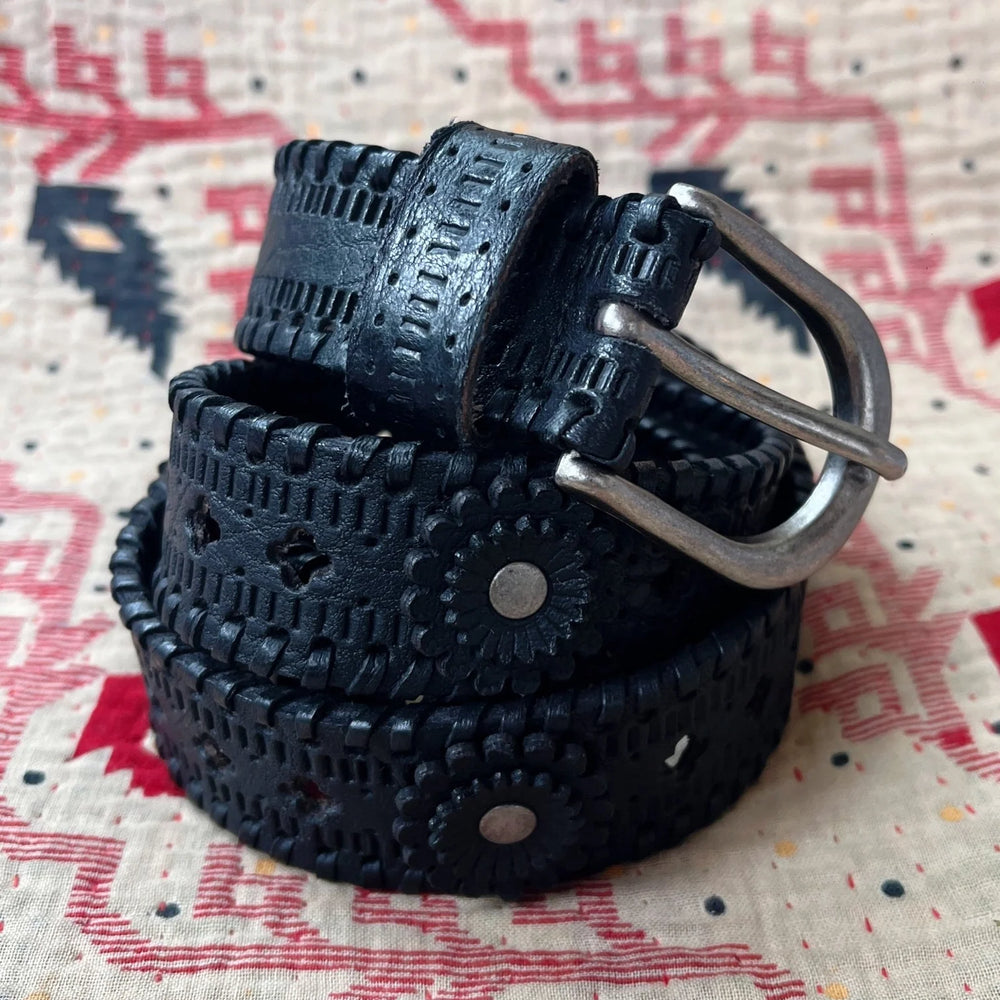 Shop the Black Leather Devendra Belt by Maison Hotel at Harbour Thread