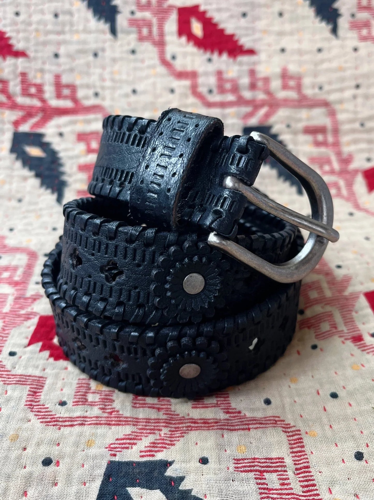 Shop the Black Leather Devendra Belt by Maison Hotel at Harbour Thread