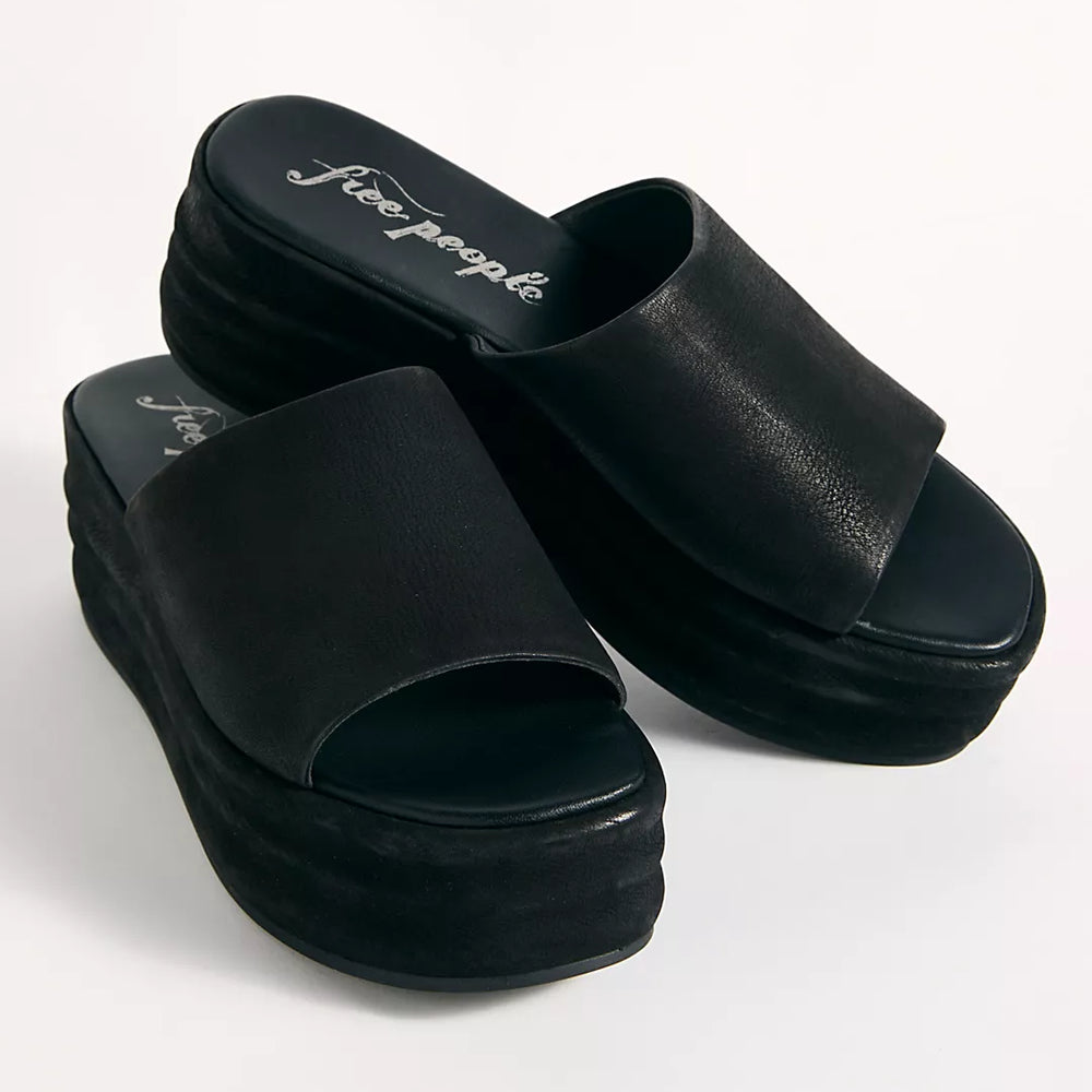 Free People's Black Harbor Flatform Sandals are available at Harbour Thread and are an effortlessly stylish summer sandal.