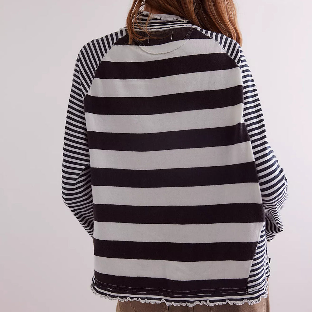 Black and white striped long sleeve shirt
