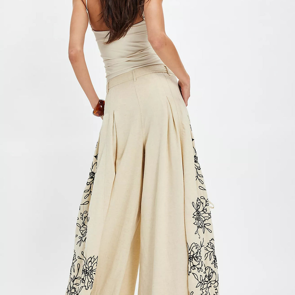 Free People What You Know Embroidered Pants