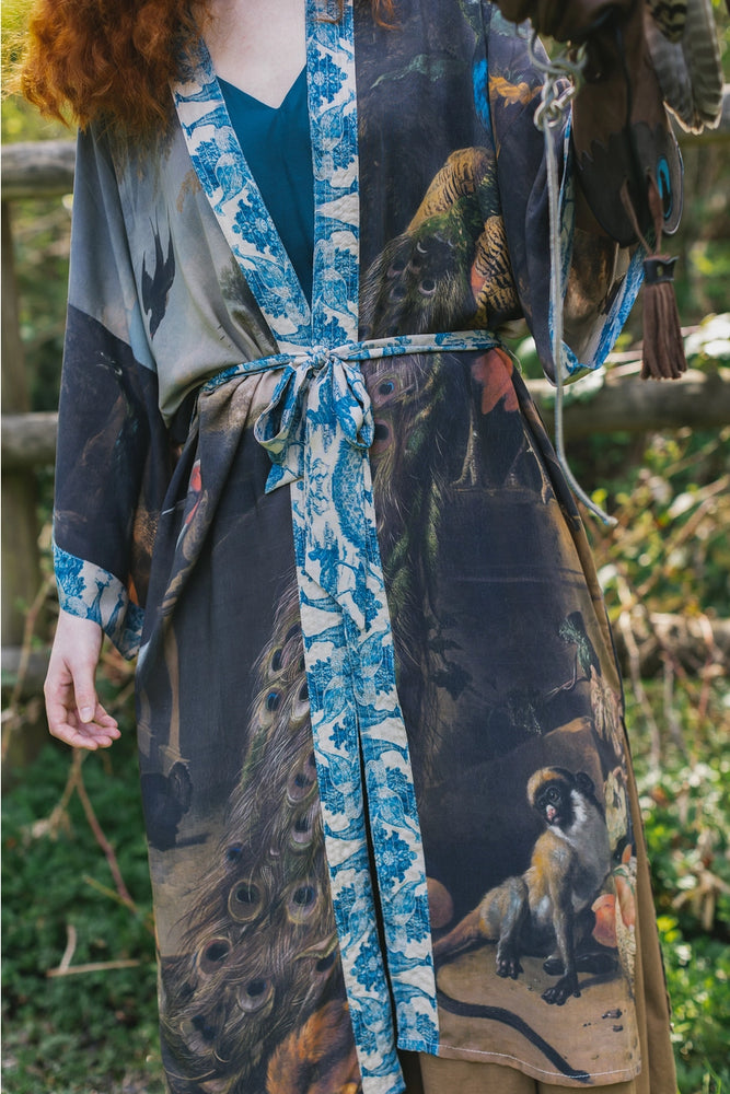 
                      
                        Front design detail on the Wild Beauty Opera Duster Kimono Robe
                      
                    