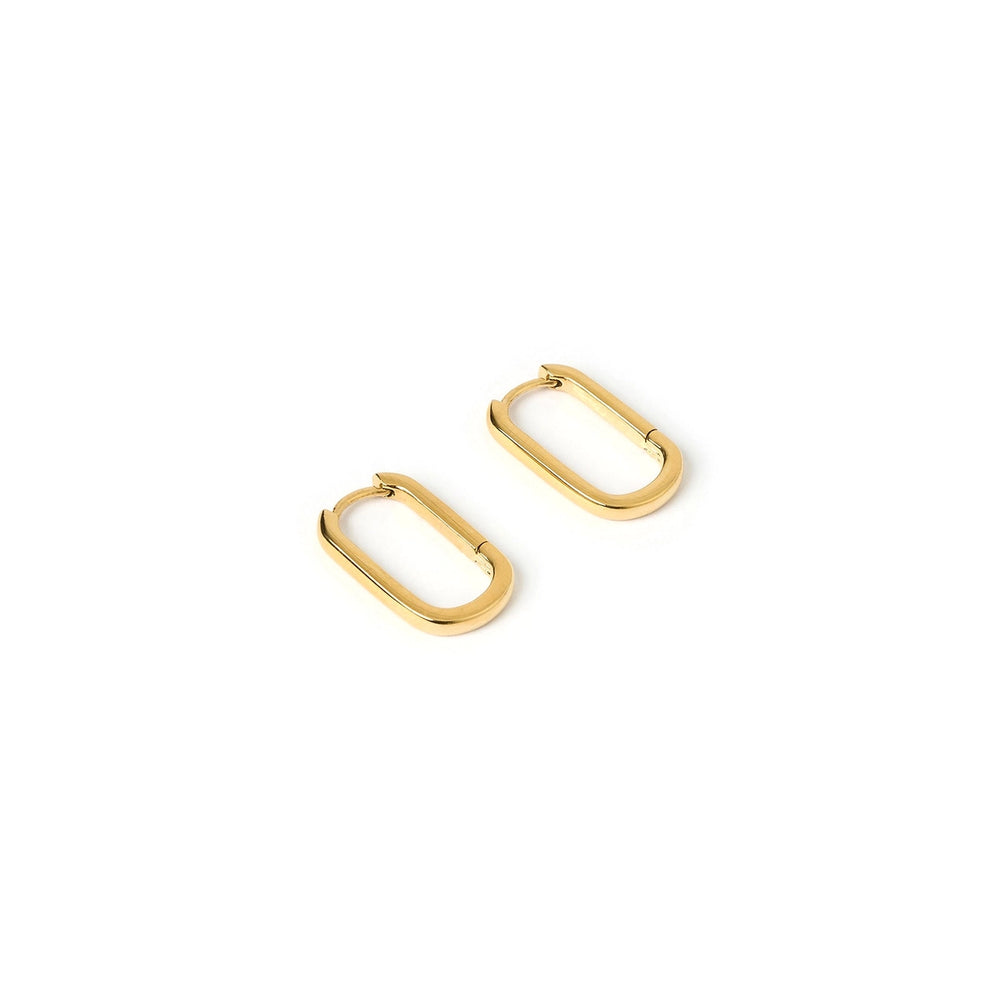 
                      
                        The medium sized Link-Up Gold Hoop Huggie Earrings from Arms of Eve
                      
                    