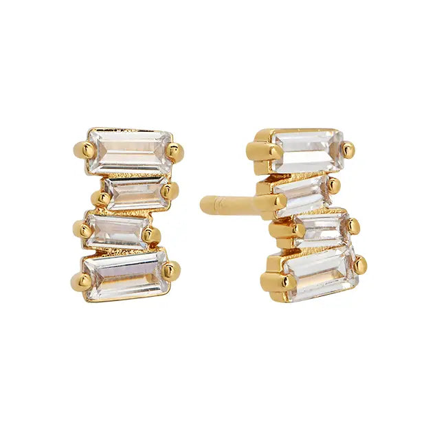 The Land Of Salt Gold Bridgette Diamond Cluster Stud Earrings