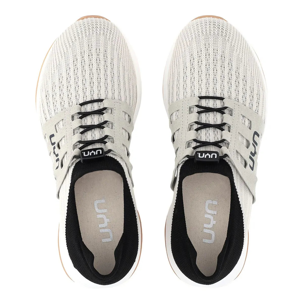 Top view of the Pearl Grey and Black Men's Haru Shoes by UYN