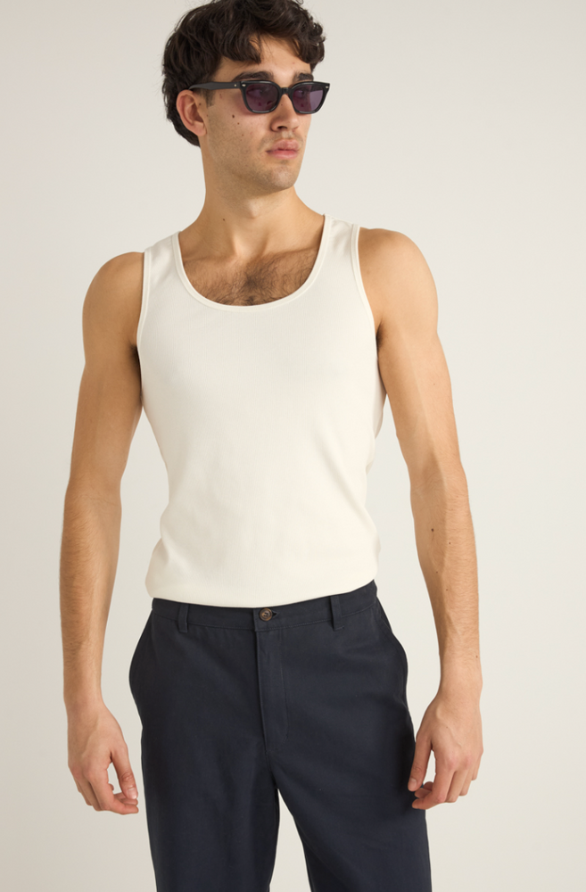 This soft rib knit Rhythm tank at Harbour Thread creates a comfortable yet stylish foundation for your everyday style.