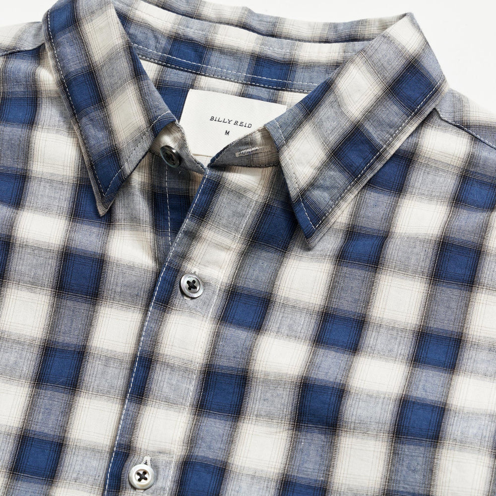 
                      
                        Billy Reid Shadow Plaid Tuscumbia Shirt Hidden Bd - Blue/Natural
                      
                    