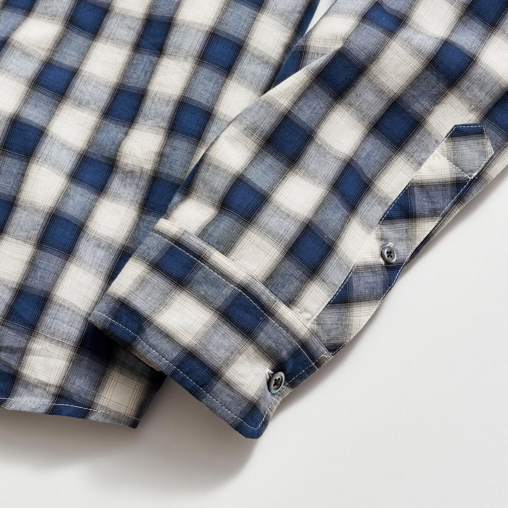 
                      
                        Billy Reid Shadow Plaid Tuscumbia Shirt Hidden Bd - Blue/Natural
                      
                    