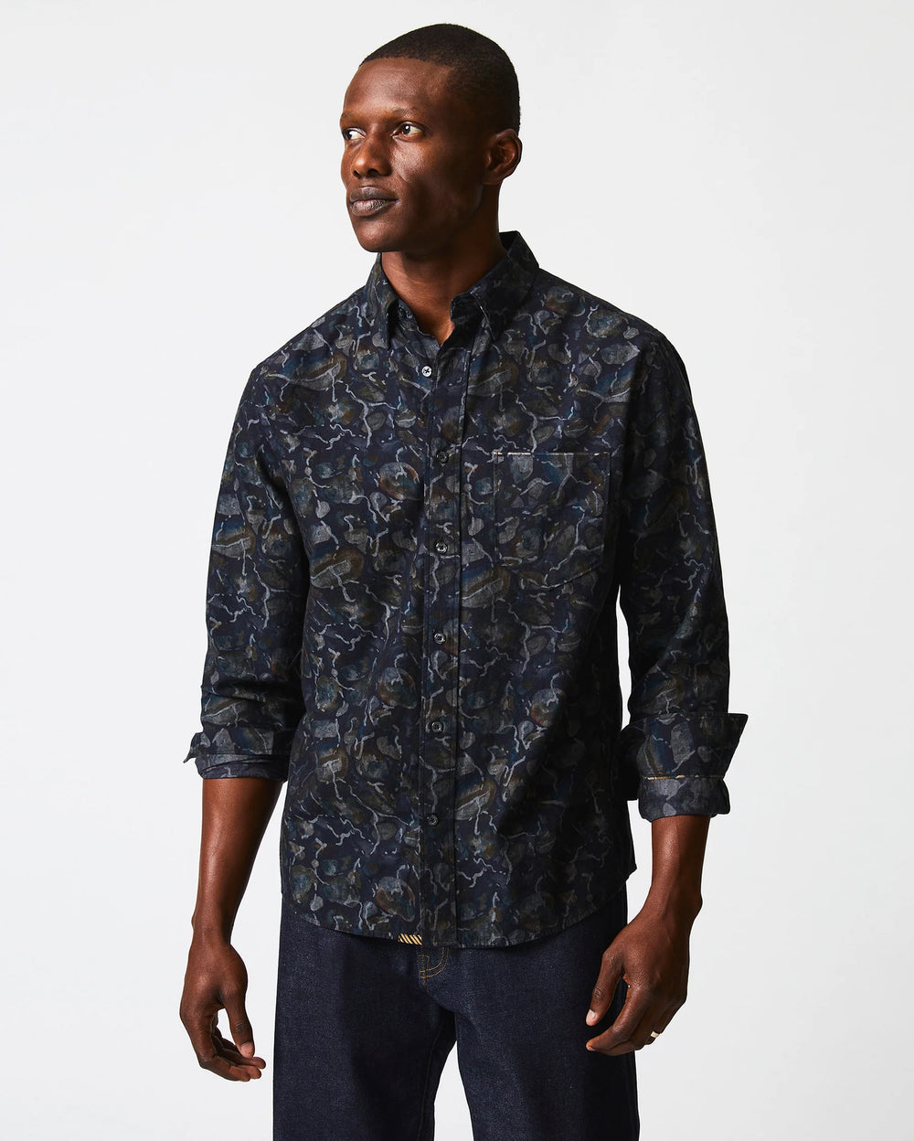 Billy Reid Lowtide Msl 1-Pocket Shirt - Carbon Blue