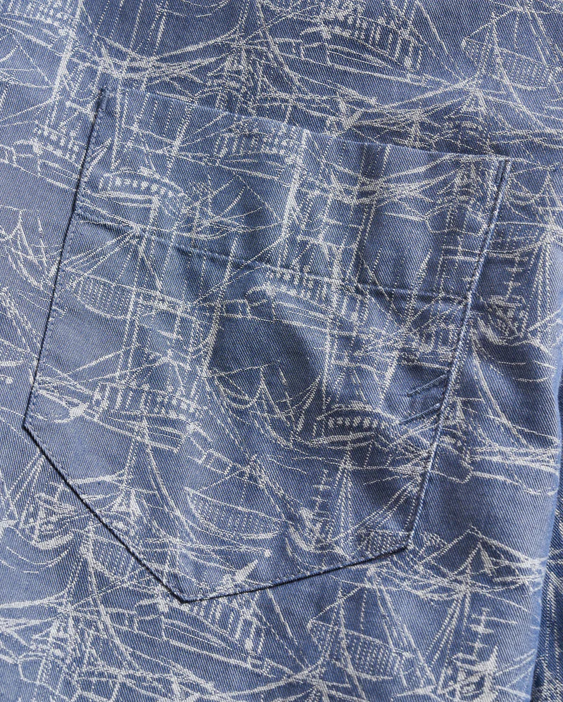 
                      
                        Pocket and jacquard weave detail on the Melange Shrimp Boat Cypress Shirt by Billy Reid
                      
                    