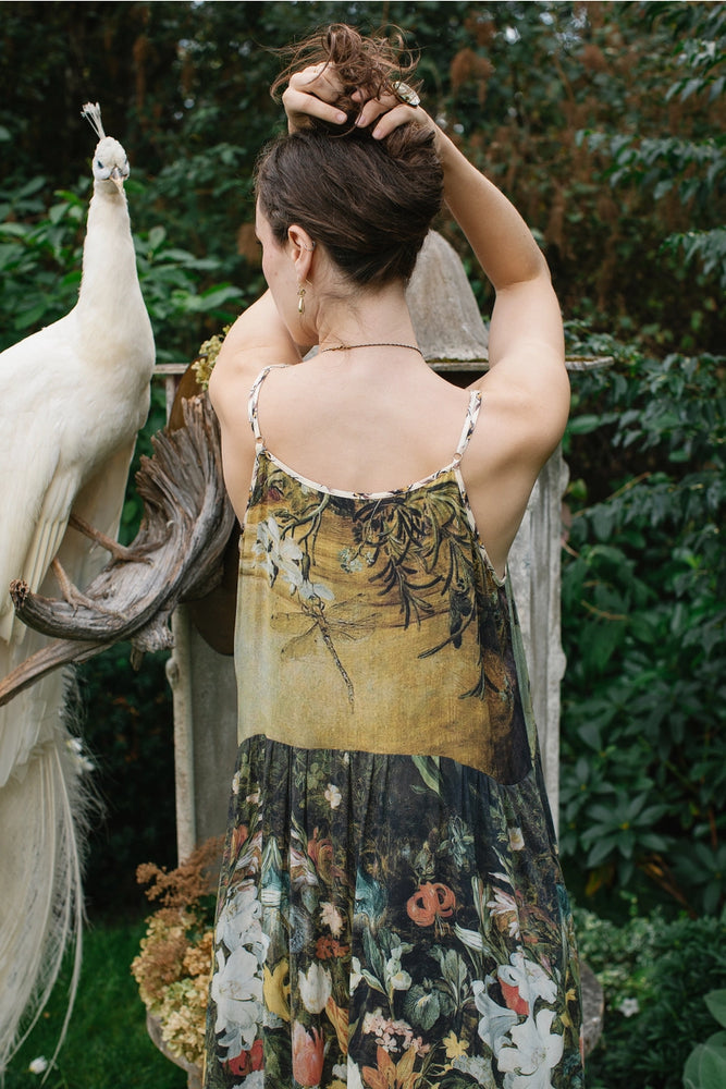 
                      
                        Back side of the I Dream in Flowers Bohéme Slip Dress with Bees by Market of Stars
                      
                    