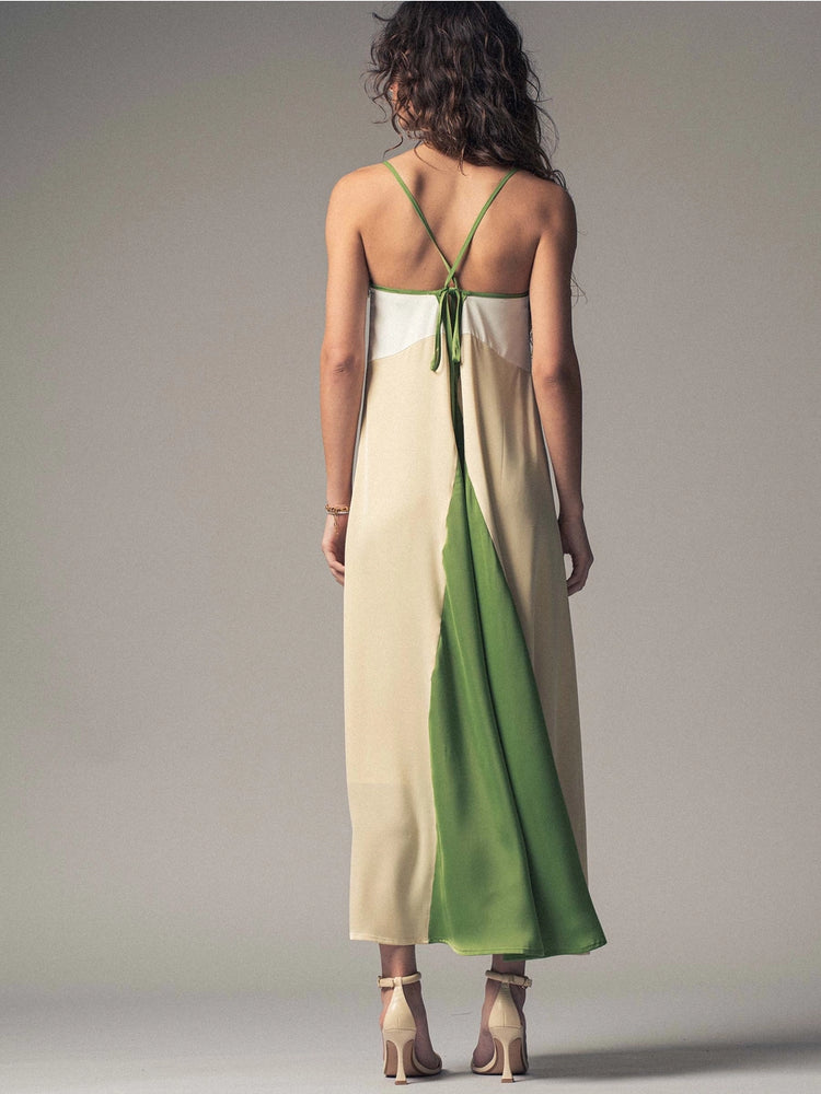 
                      
                        This relaxed fit maxi dress features adjustable back tie straps
                      
                    