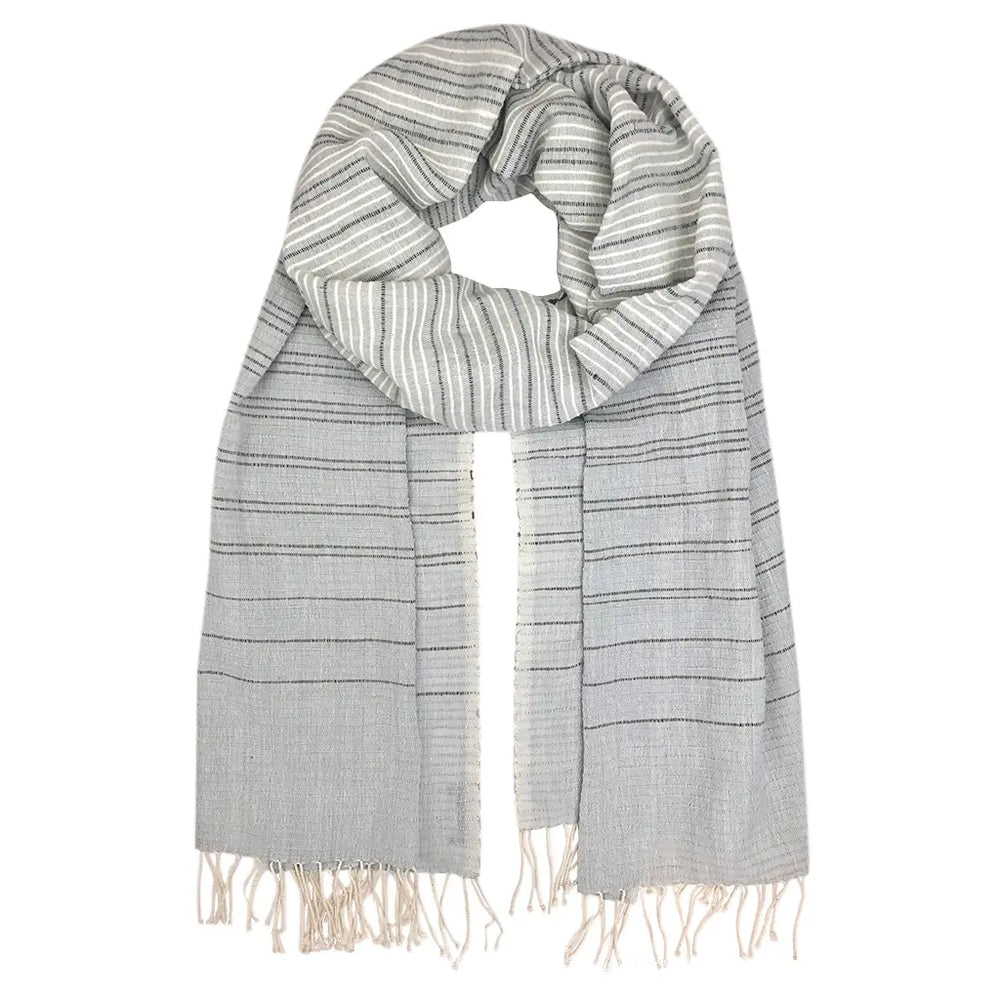 The French Grey Ethiopia Handloom Wrap Scarf by Slate + Salt